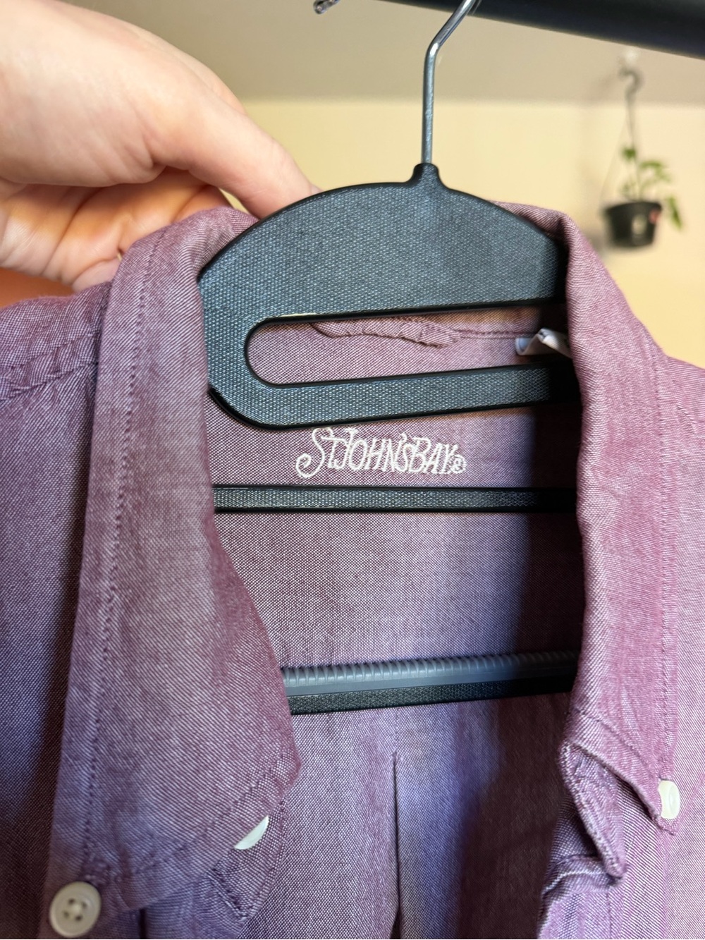St. John's Bay Men's Button-Down Shirt in Plum